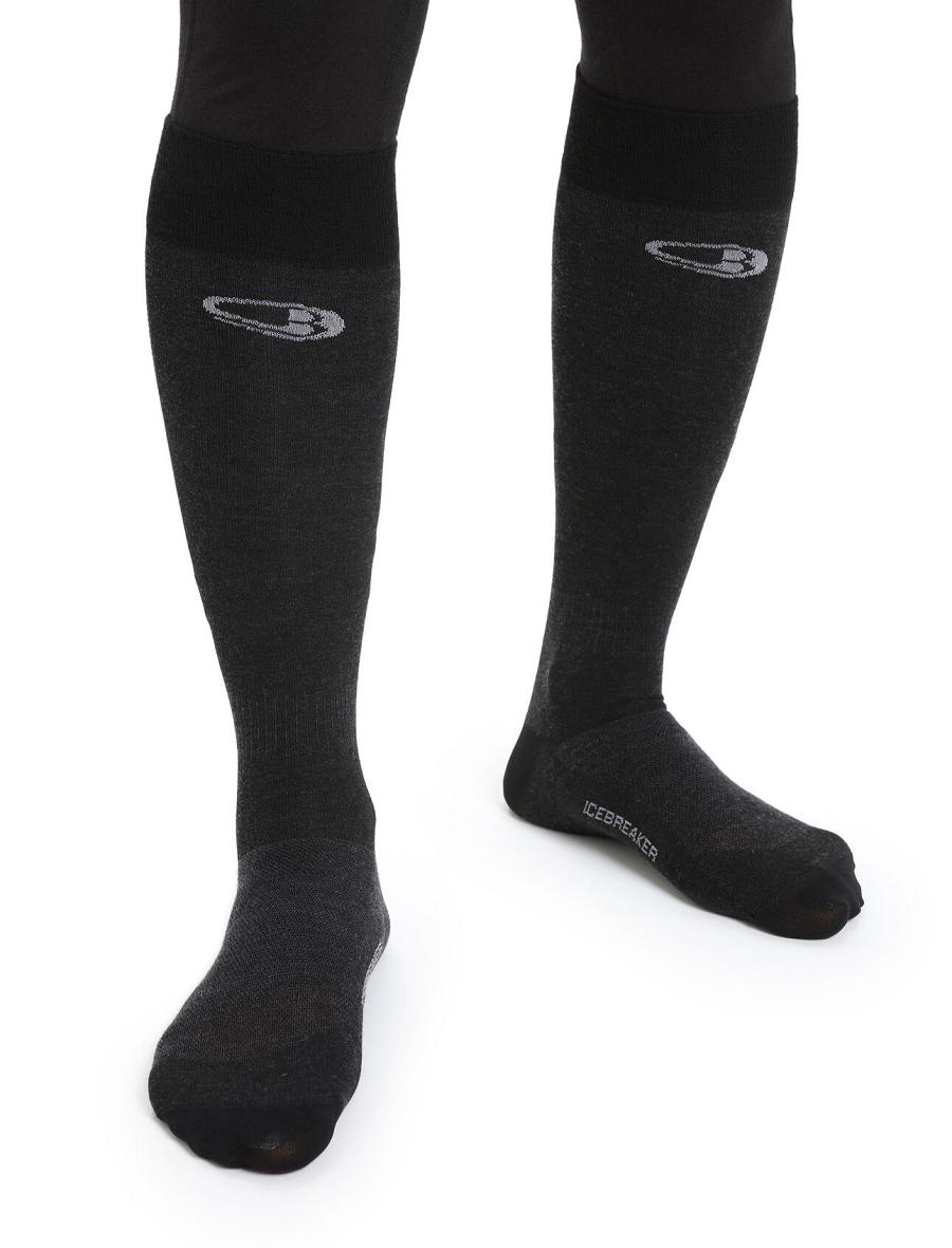 Black Women\'s Icebreaker Merino Snow Liner Over the Calf Socks | USA 1421NWYB